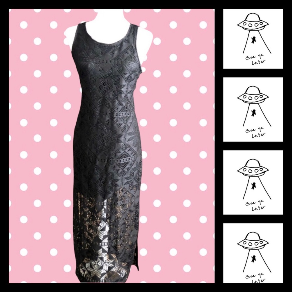 Xhilaration Black Lace Maxi